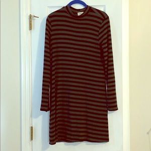 Fantastic Fawn Ribbed High Neck Striped Dress